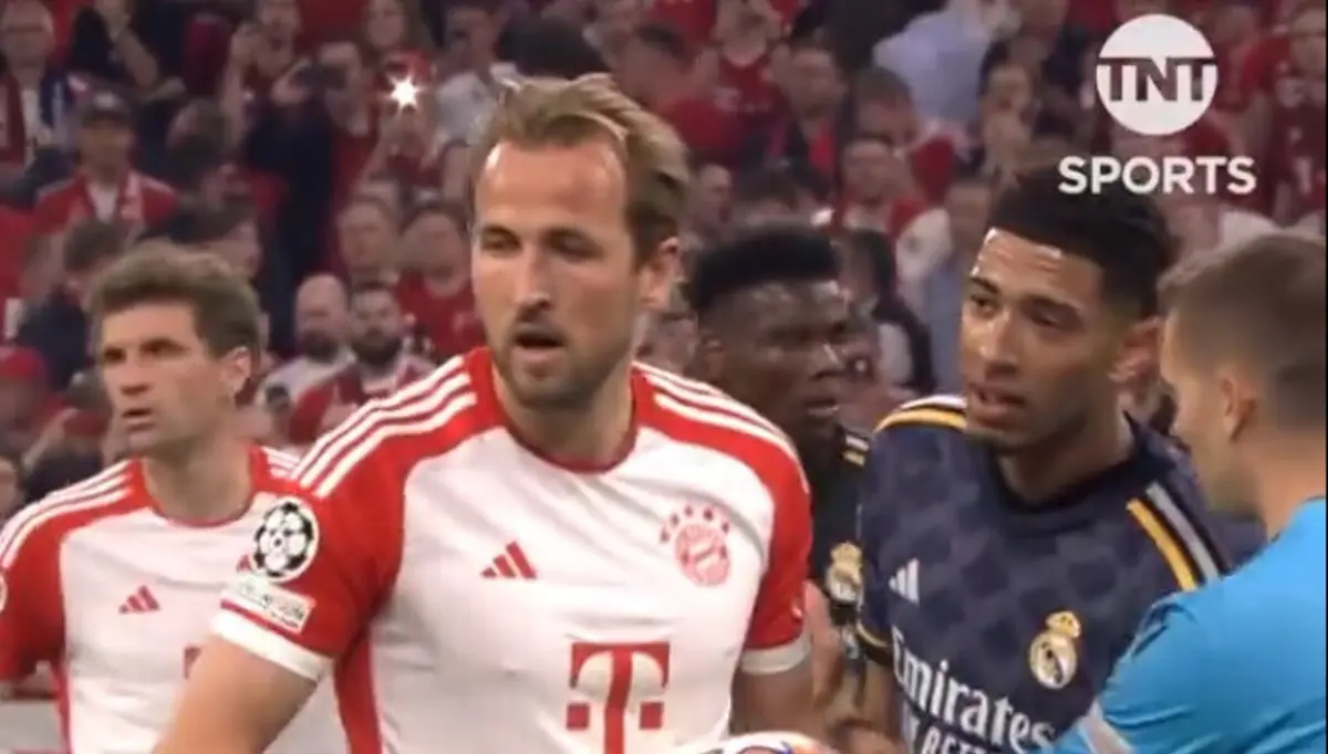 Kane e Bellingham (créditos: X/TNT Sports)