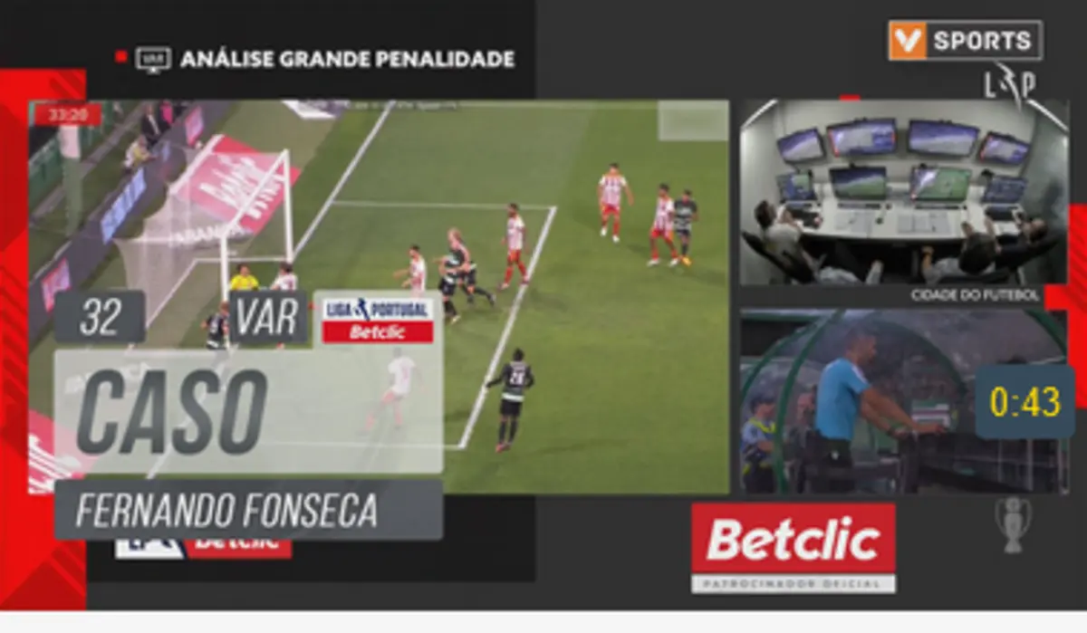 Imagem de contexto do artigo Áudios do VAR: Sporting reclama dois penáltis e consegue um