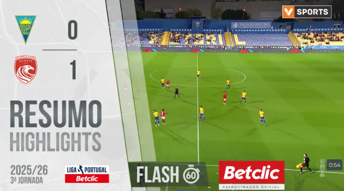 Imagem de contexto do artigo Não perca os principais lances do Estoril-Santa Clara neste resumo