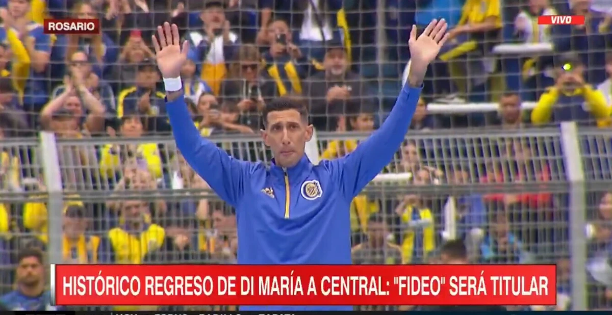 Imagem de contexto do artigo Di María emocionado no regresso ao Rosario Central: assista ao vídeo