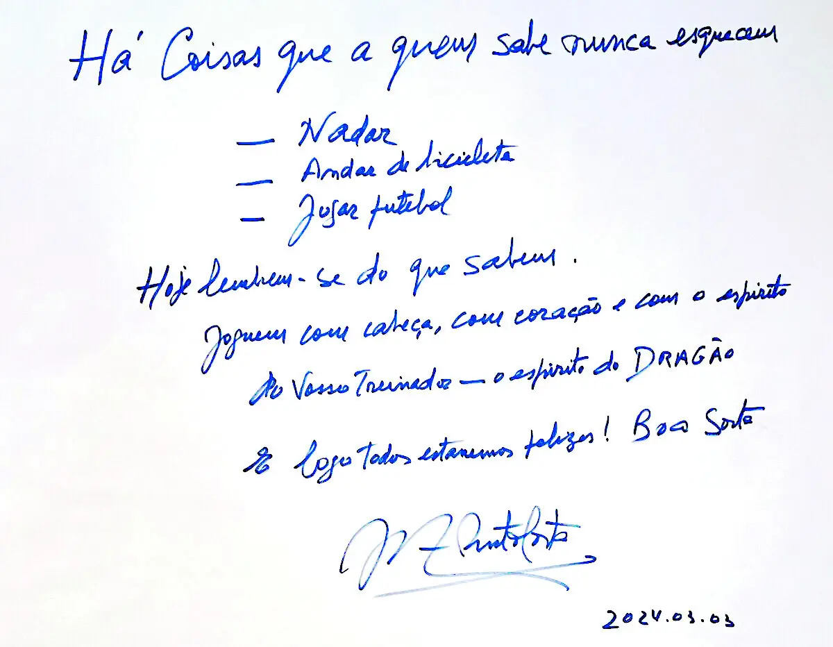 Imagem de contexto do artigo Exclusivo: confira a carta escrita por Pinto da Costa aos jogadores do FC Porto antes do clássico