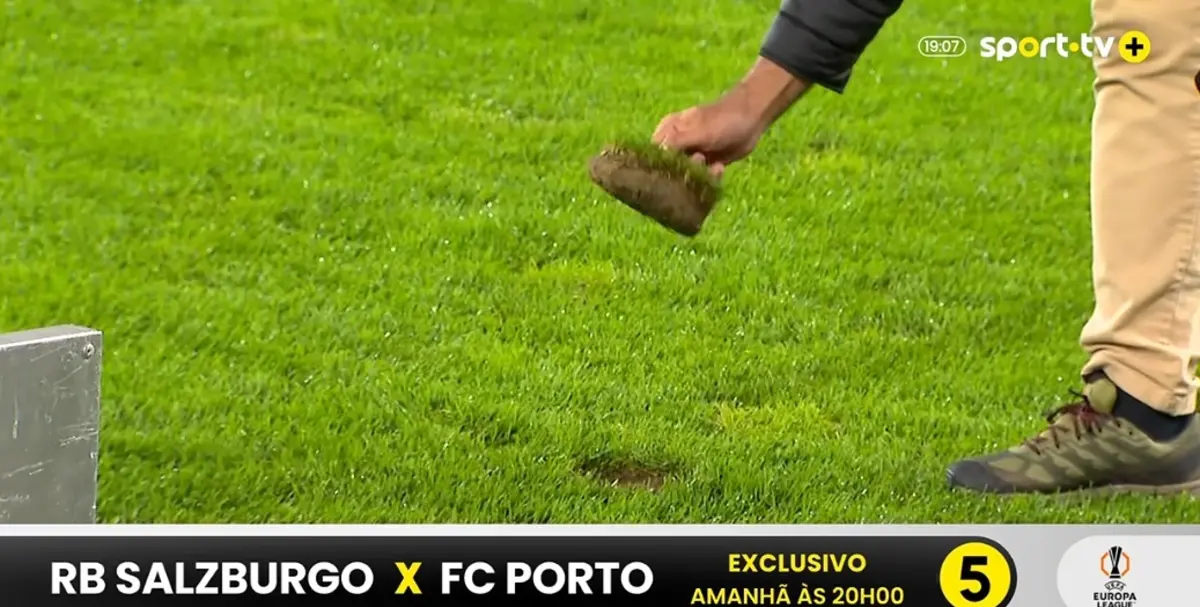 Imagem de contexto do artigo Este é o estado do relvado do Salzburgo antes do jogo com FC Porto