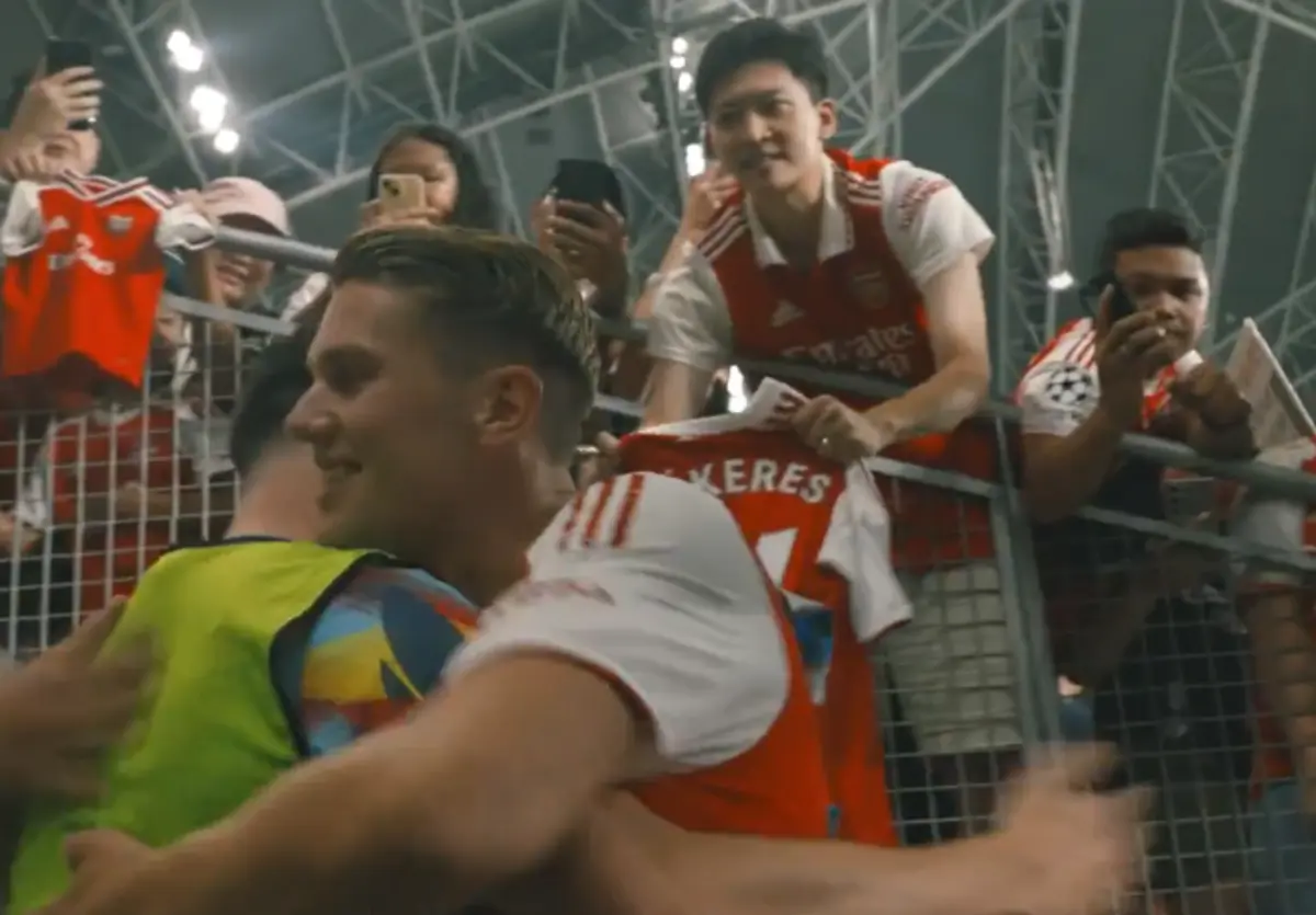 Imagem de contexto do artigo "Falas português ou não?" Eis como o plantel do Arsenal recebeu Gyokeres