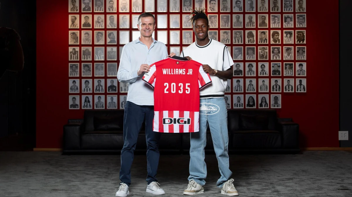 Imagem de contexto do artigo Nico Williams renova com o Athletic Bilbau: "Gostava de continuar a fazer história em San Mamés"