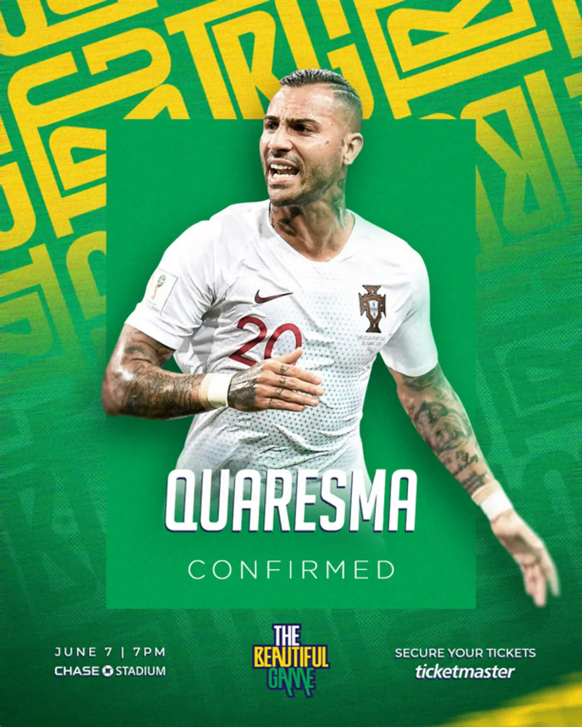 Imagem de contexto do artigo Quaresma vai jogar com Ronaldinho e outras lendas do futebol em jogo de estrelas