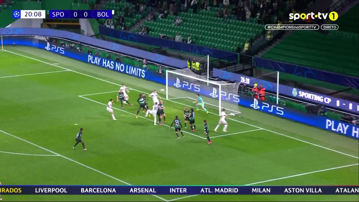 Imagem de contexto do artigo Sporting-Bolonha: Pobega abre o marcador e deixa leões em maus lençóis. Veja o golo