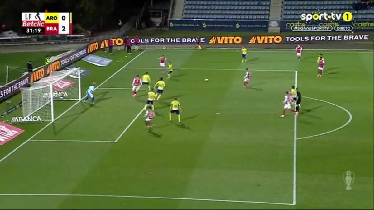 Imagem de contexto do artigo Arouca-Braga: expulsão, dois autogolos e um golaço na primeira parte. Ora veja