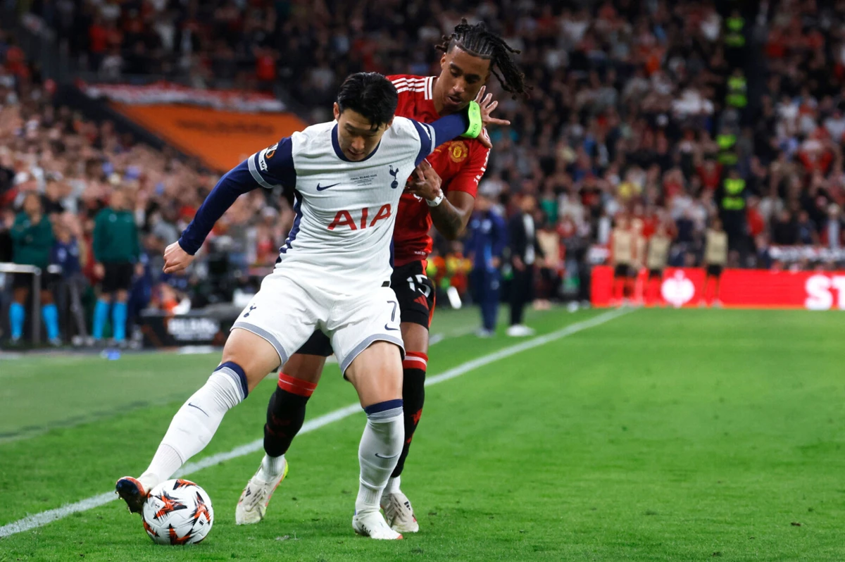 Son Heung-min em ação na final da Liga Europa 2024/25 (créditos: AFP)