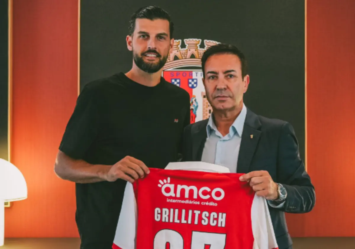Florian Grillitsch com António Salvador (Créditos: Braga)