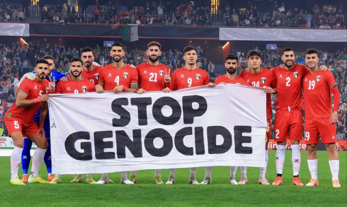 Seleção da Palestina pede fim de genocídio em Gaza