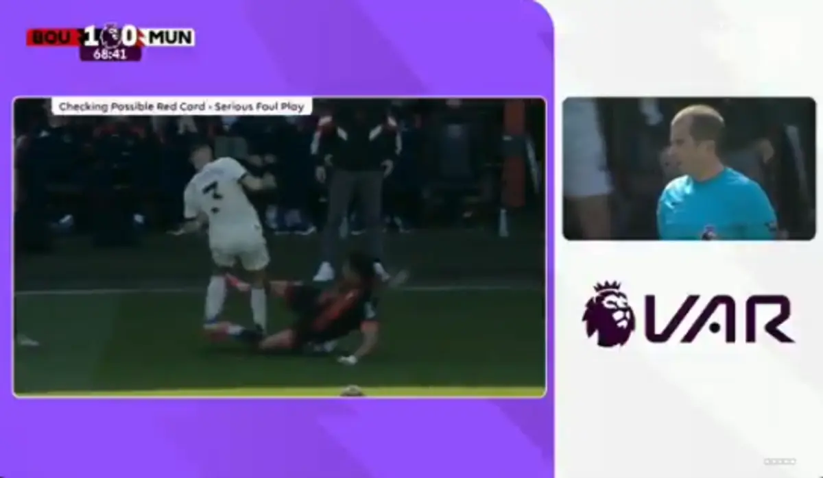 Imagem de contexto do artigo Evanilson viu vermelho direto no jogo entre Bournemouth e United