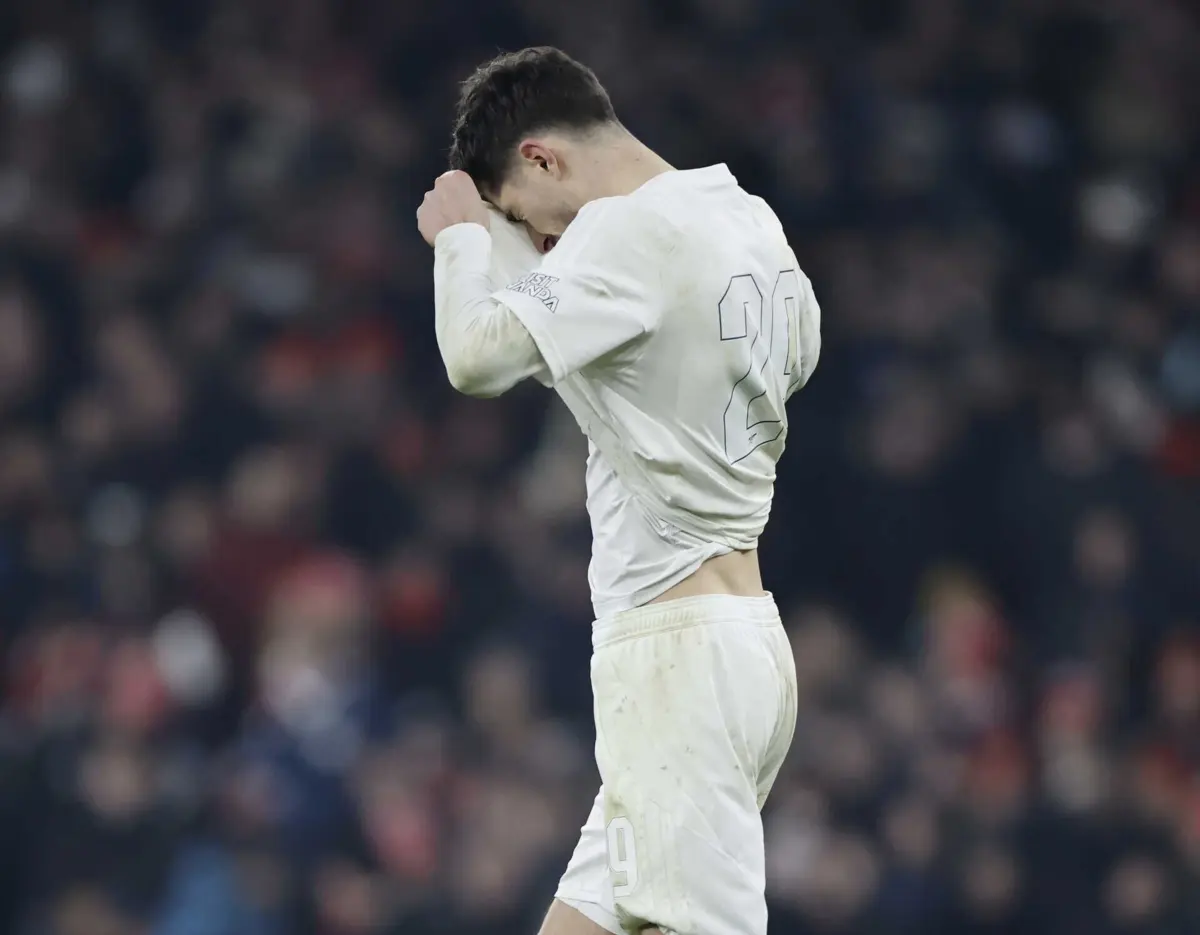 Kai Havertz após falhar penálti contra o United (créditos: EPA)