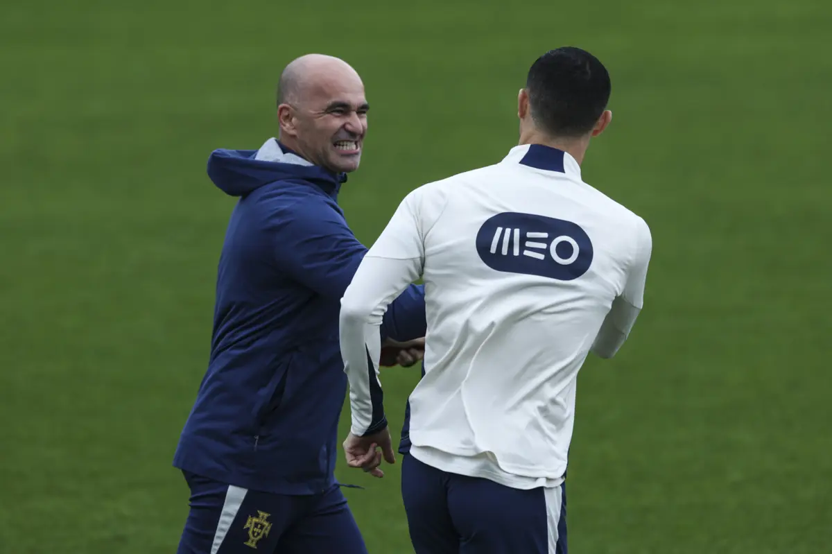 Roberto Martínez e Cristiano Ronaldo