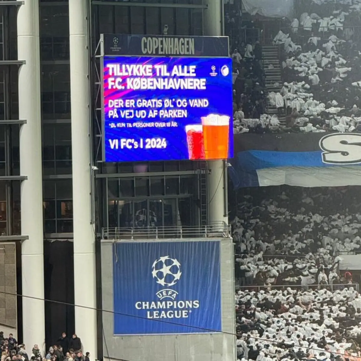 Imagem de contexto do artigo Cerveja grátis: Copenhaga deu prenda especial aos adeptos após sucesso na Champions