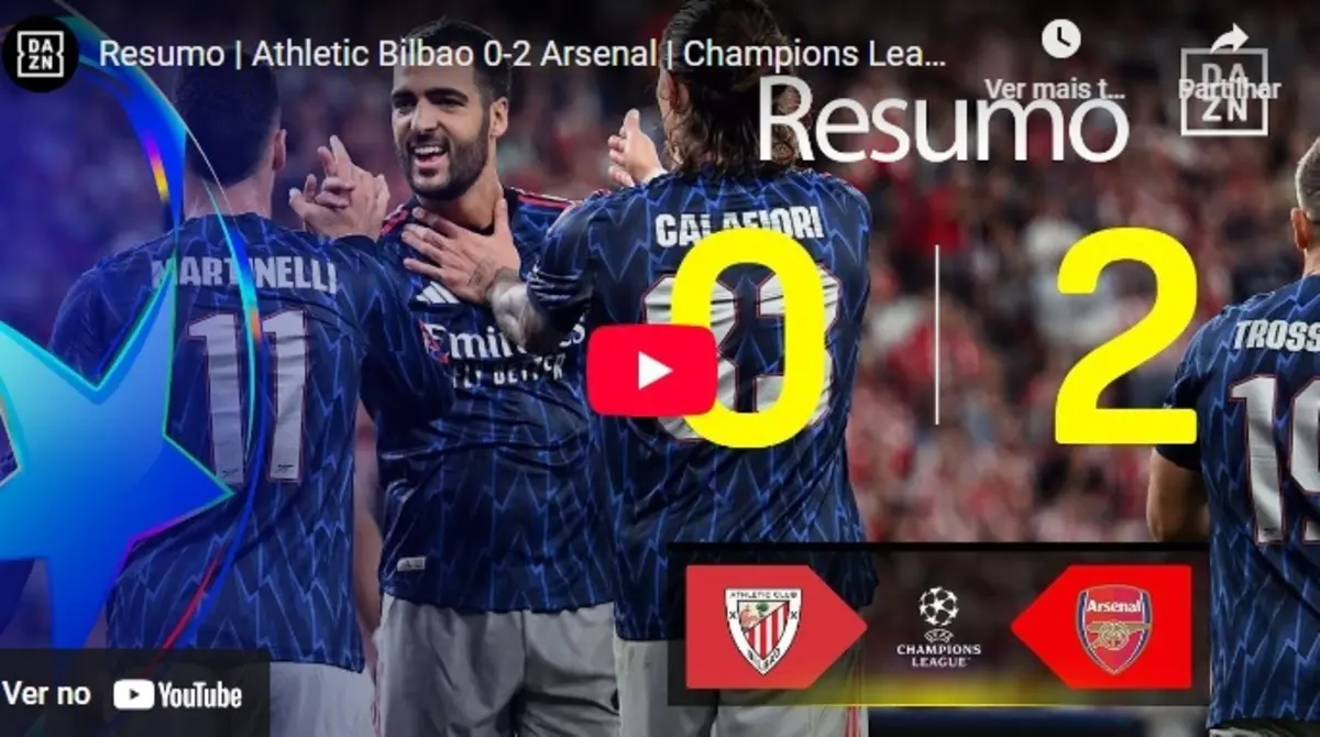 Imagem de contexto do artigo Trossard e Martinelli entraram para dar a vitória ao Arsenal em Bilbau. Veja o resumo