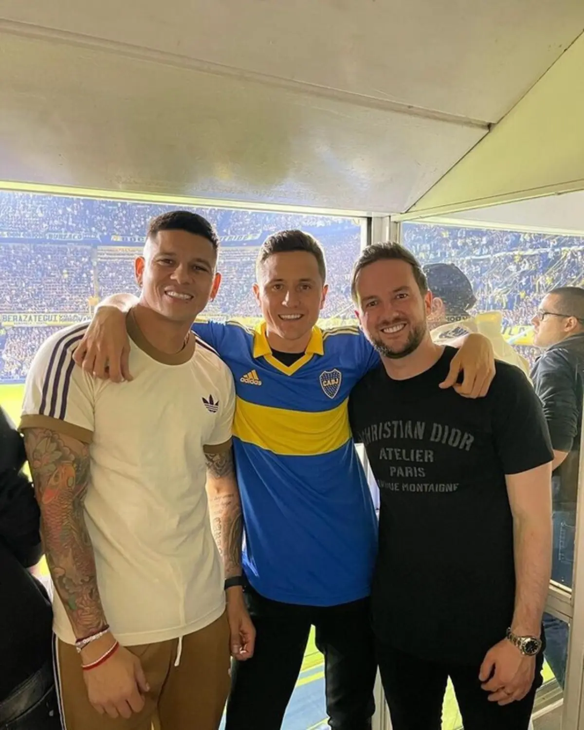 Ander Herrera numa visita ao campo do Boca Juniors