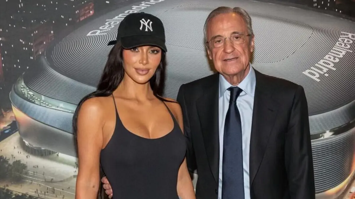 Kim Kardashian e Florentino Pérez (créditos: Real Madrid)