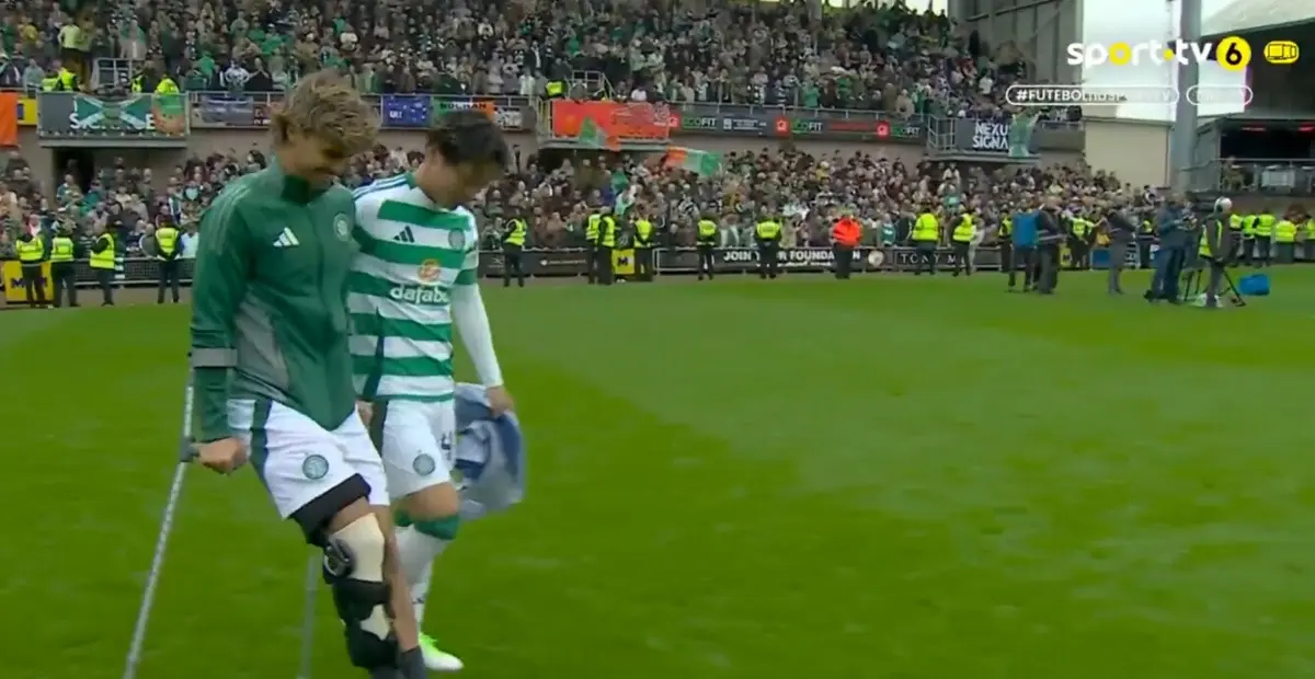 Imagem de contexto do artigo Jota lesiona-se e festeja título do Celtic de muletas: veja o vídeo