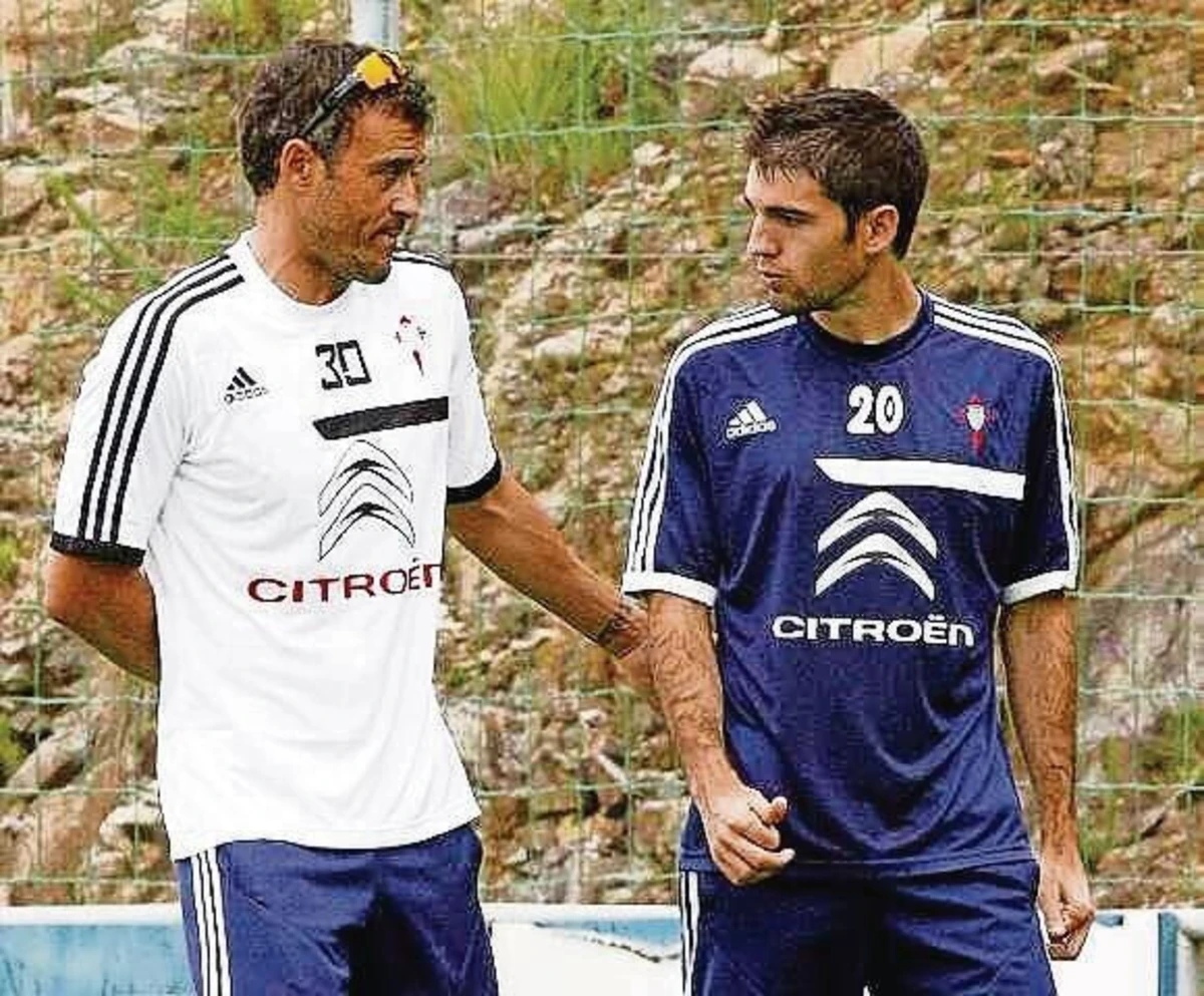 Luis Enrique e Toni Dovale quando estavam ao serviço do Celta de Vigo (créditos: D.R.)