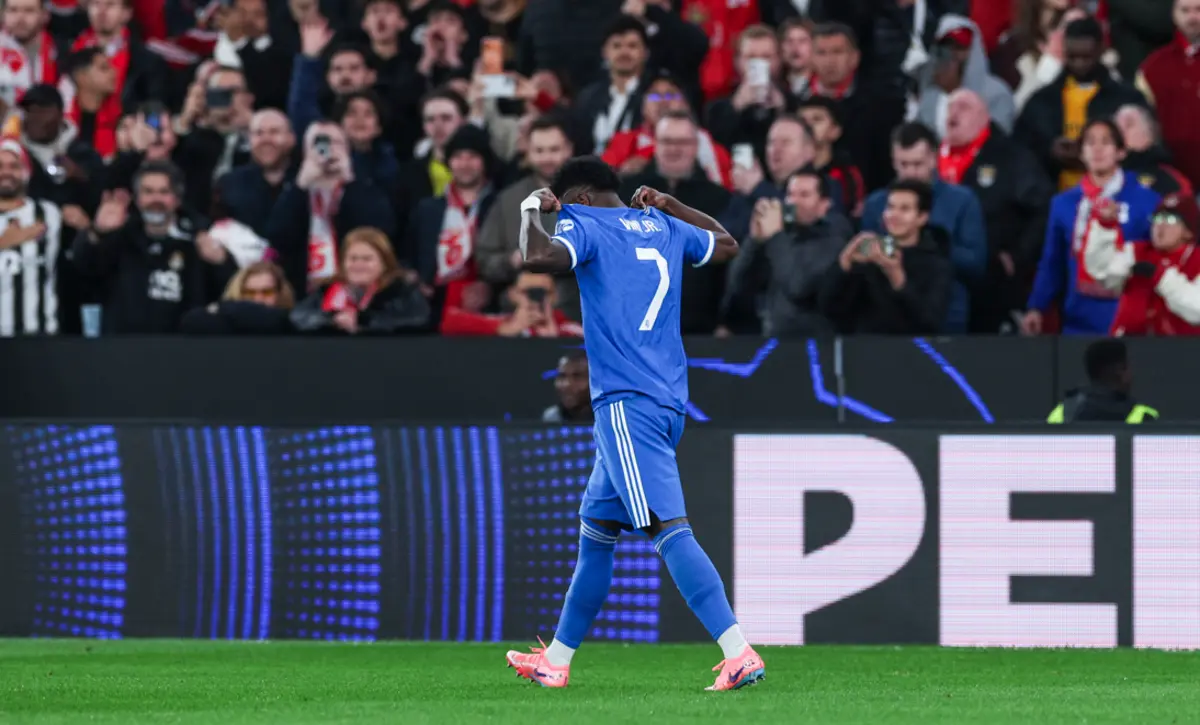 Vinícius Júnior marcou o único golo do Real Madrid-Benfica