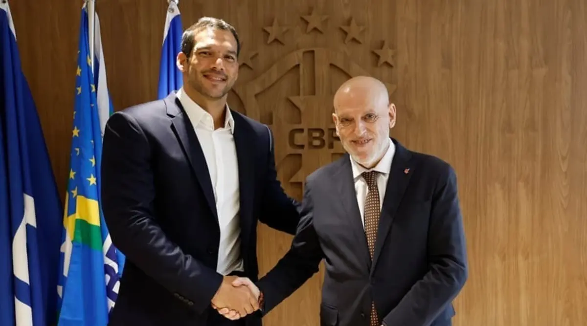 Samir Xaud e Javier Tebas (Foto: CBF)