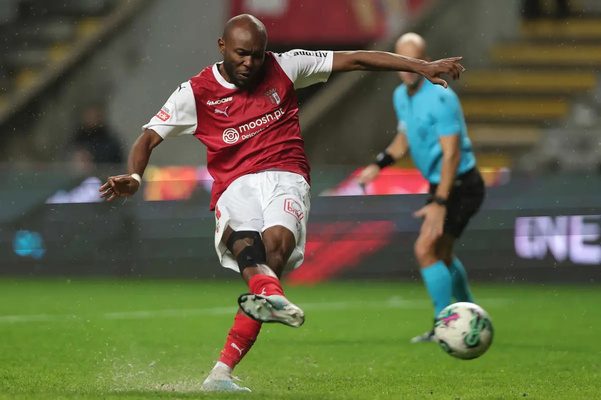 Al Musrati, médio do Braga (Créditos: Miguel Pereira/Global Imagens)