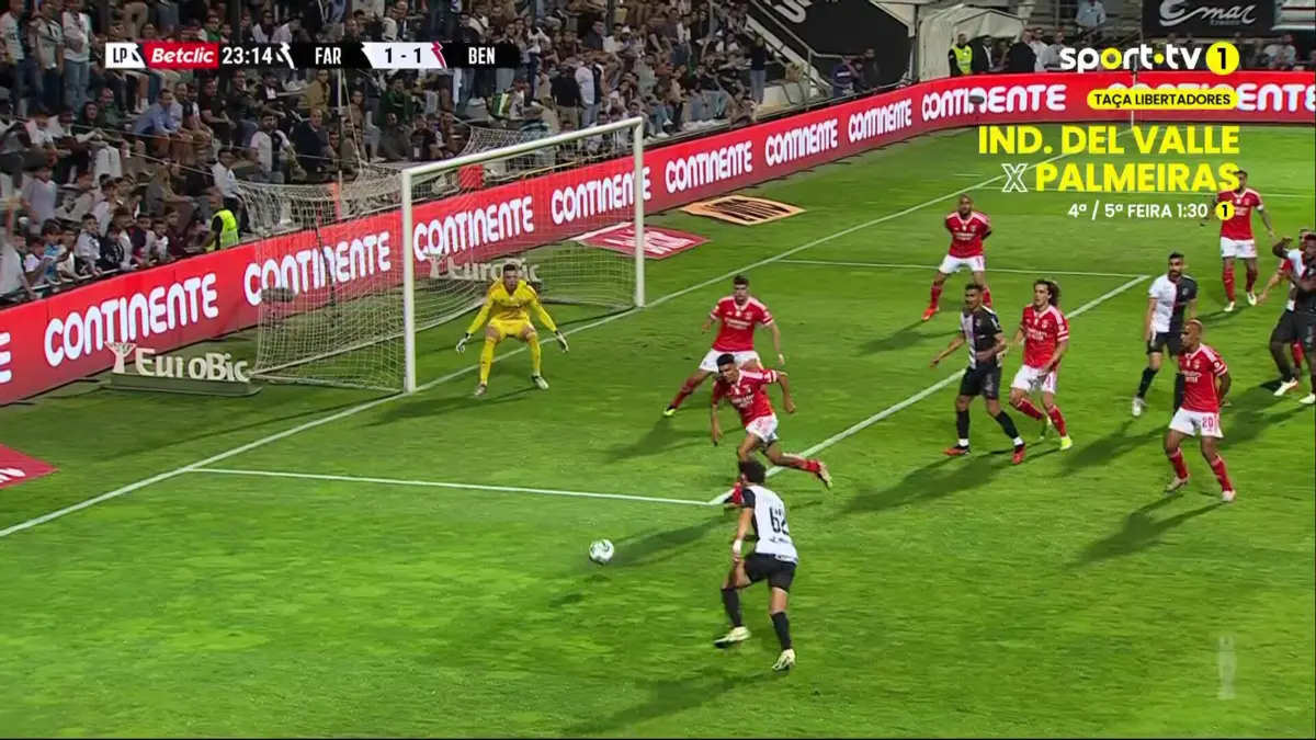 Imagem de contexto do artigo Farense-Benfica: golaço de Belloumi empata a partida. Ora veja