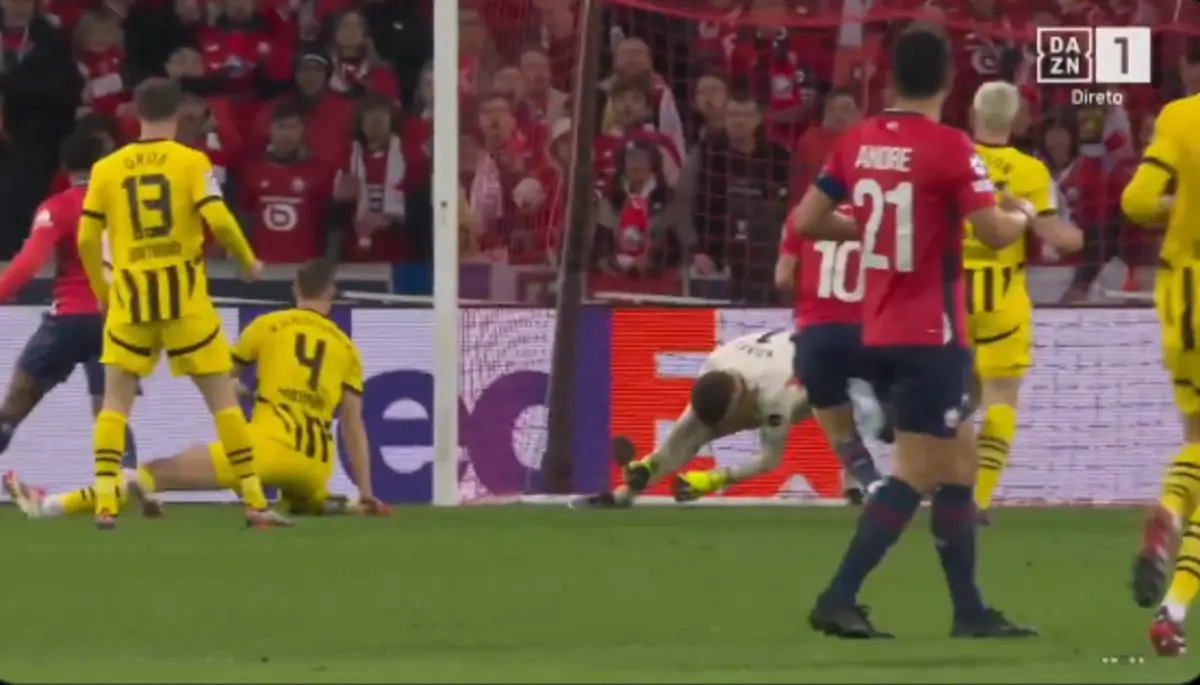 Imagem de contexto do artigo Um "frango" na abertura do marcador no jogo entre Lille e Dortmund