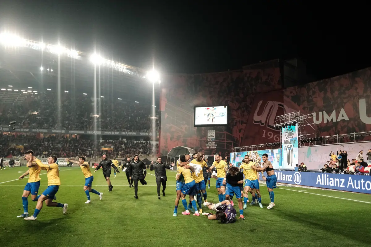 Estoril pela primeira vez na final da Taça da Liga (Créditos: Nuno Brites/Global Imagens)