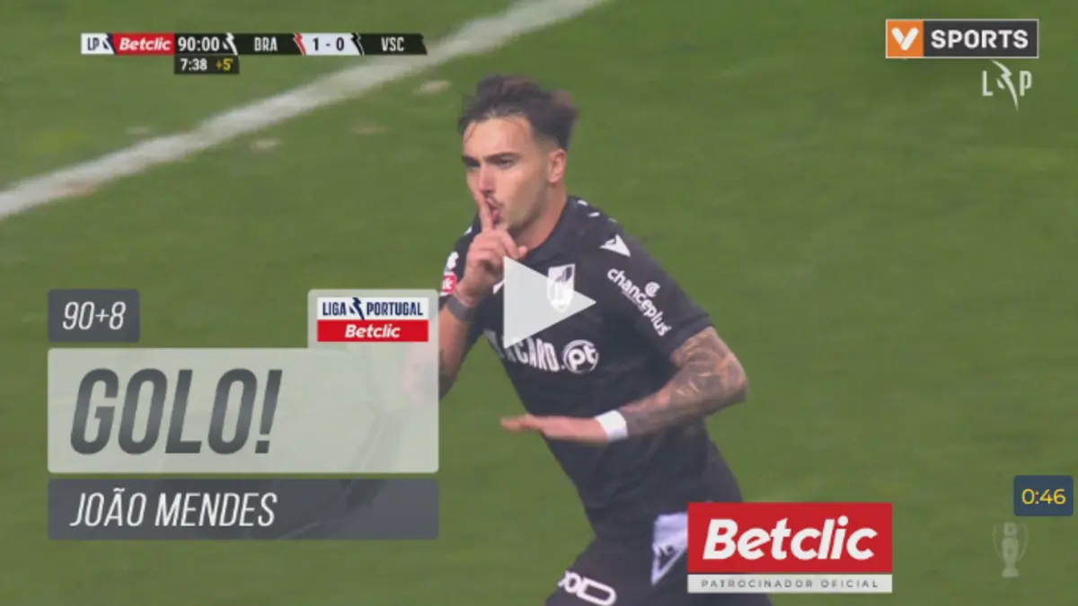Imagem de contexto do artigo Golo de João Mendes no dérbi minhoto eleito o melhor de janeiro
