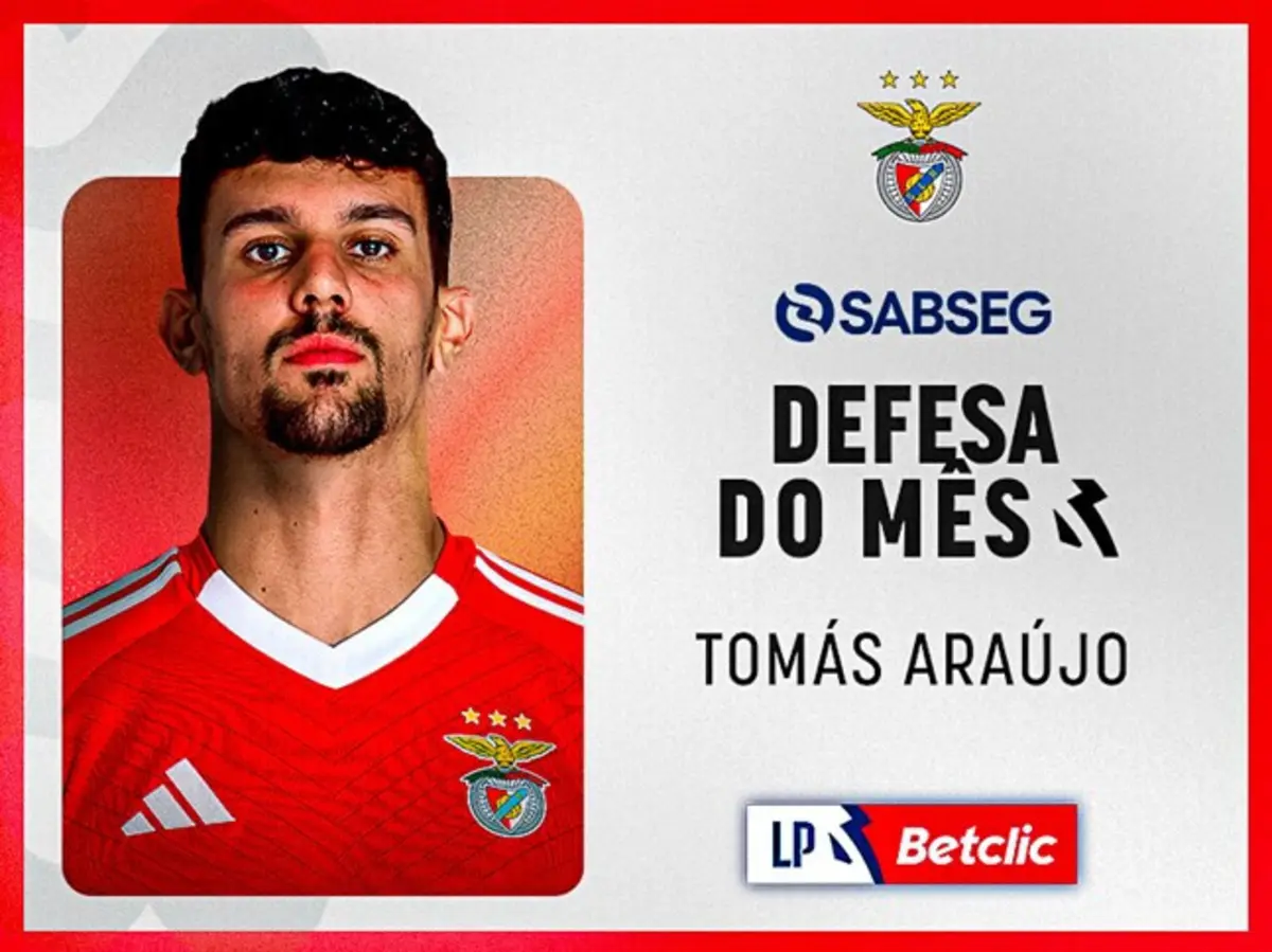 Imagem de contexto do artigo Tomás Araújo sucede a Francisco Moura e é o defesa do mês da I Liga