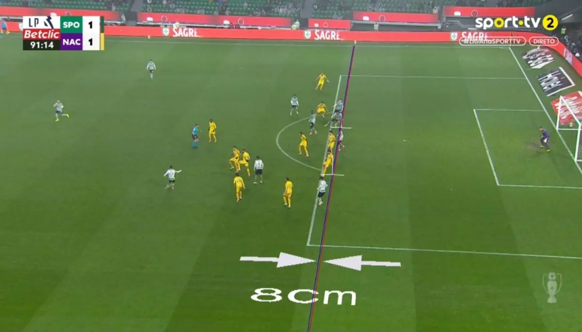 Imagem de contexto do artigo Sporting-Nacional: golo invalidado a Luis Suárez por fora de jogo de oito centímetros