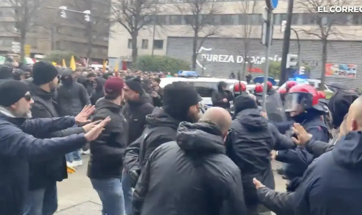Imagem de contexto do artigo Tensão no exterior do San Mamés antes do Athletic Bilbau-Roma. Ora veja