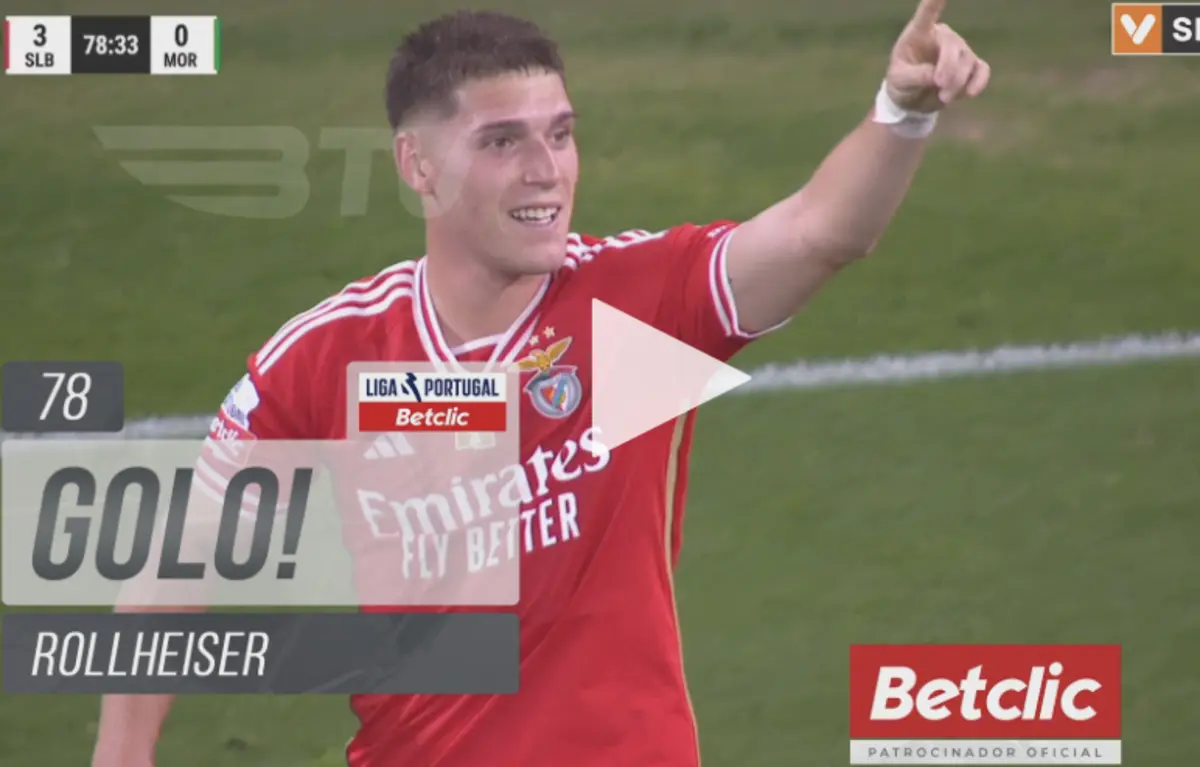 Imagem de contexto do artigo Benfica-Moreirense: Rollheiser estreou-se a marcar pela equipa principal. Ora veja
