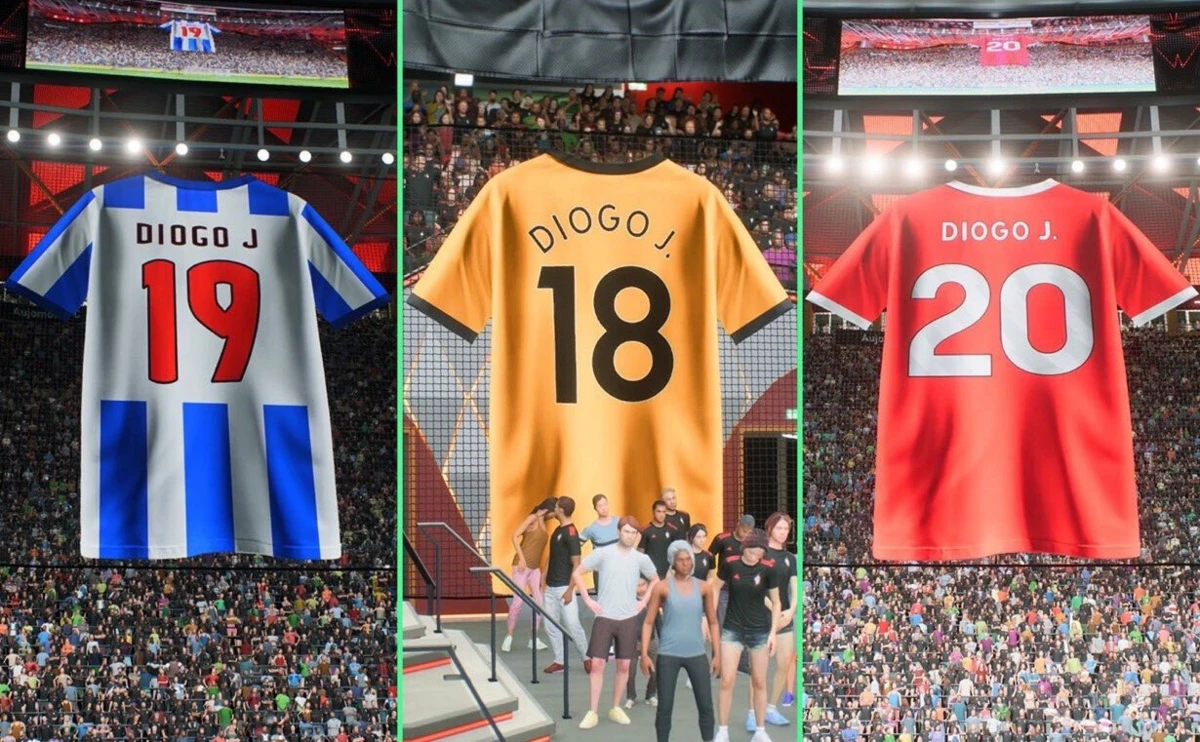 Tifos em memória de Diogo Jota (créditos: X/Reprodução)