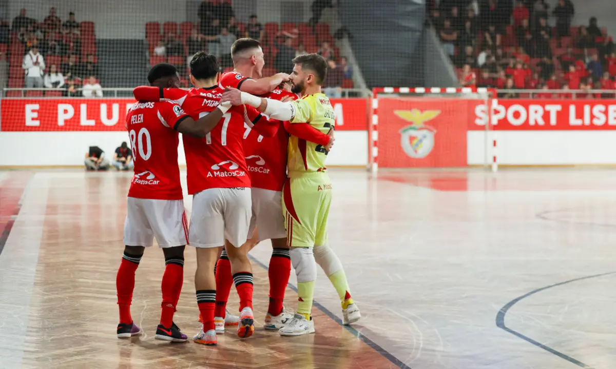 A festa dos jogadores do Benfica