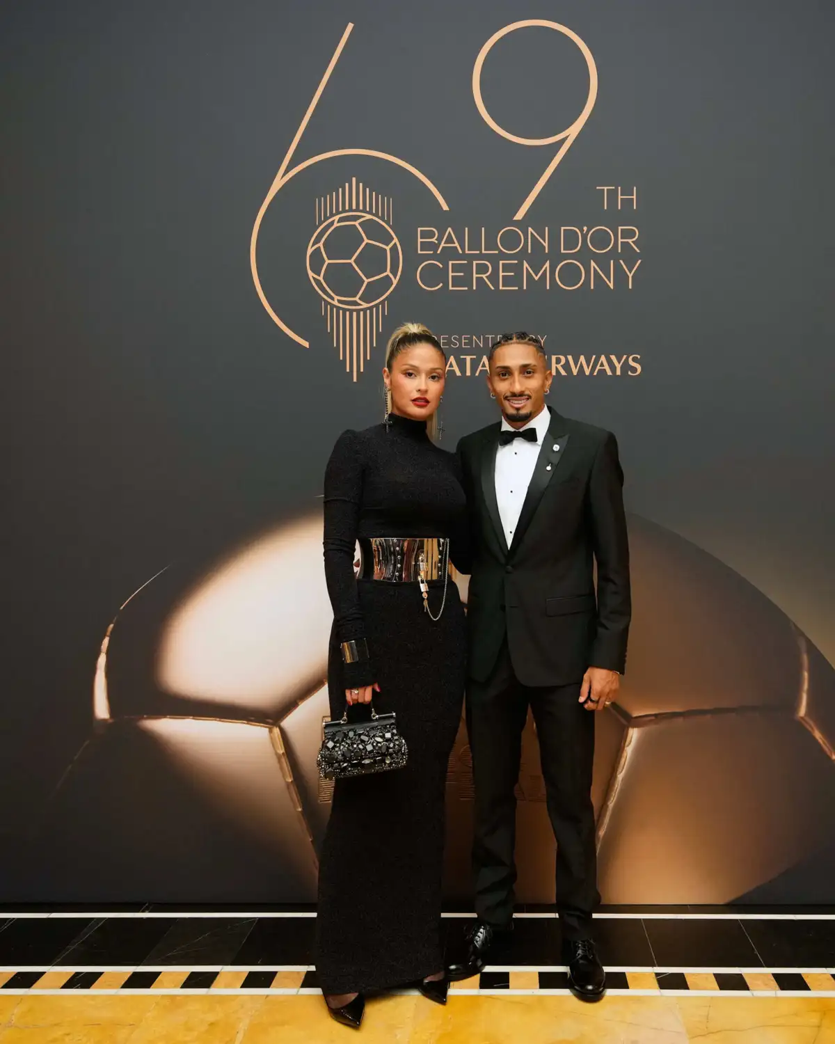 Raphinha com a esposa, Natália Rodrigues Belloli