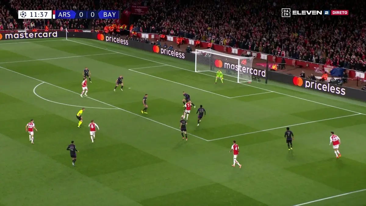 Golo de Saka (créditos: DAZN)