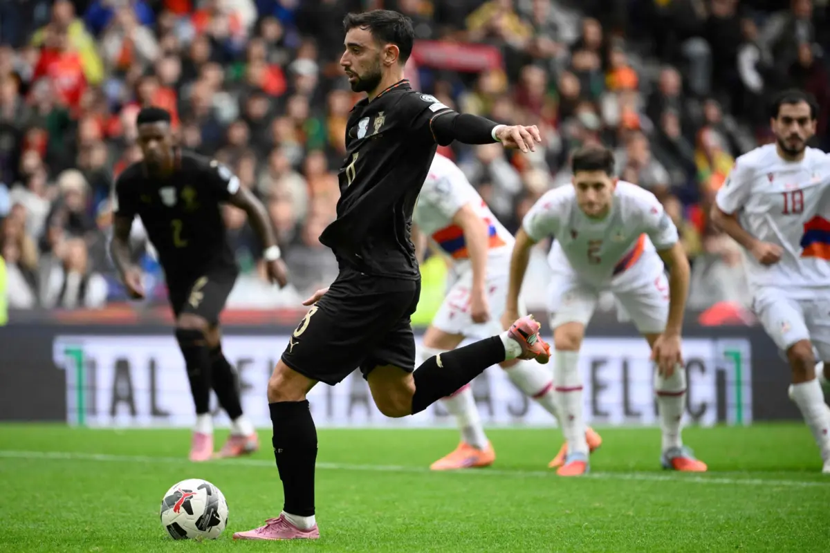 Bruno Fernandes marcou de penálti por duas vezes