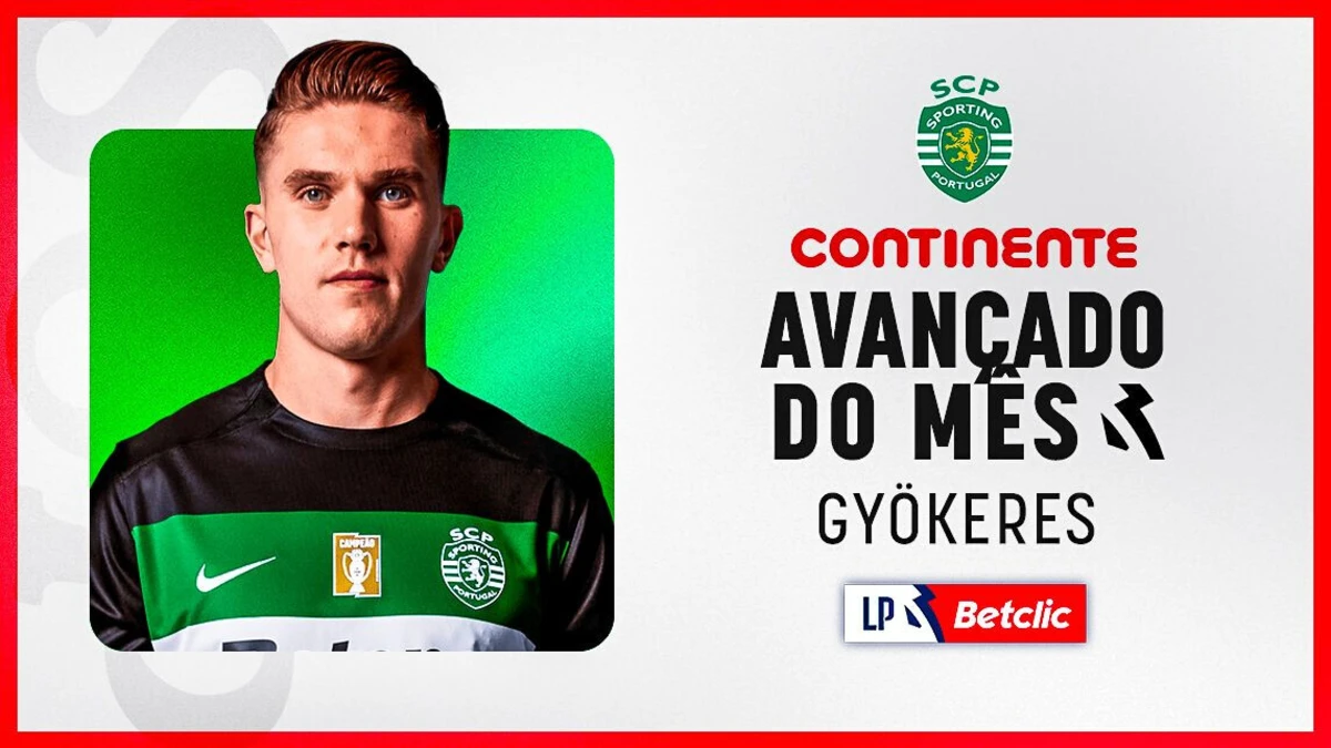 Imagem de contexto do artigo Gyokeres é o avançado do mês de março da I Liga