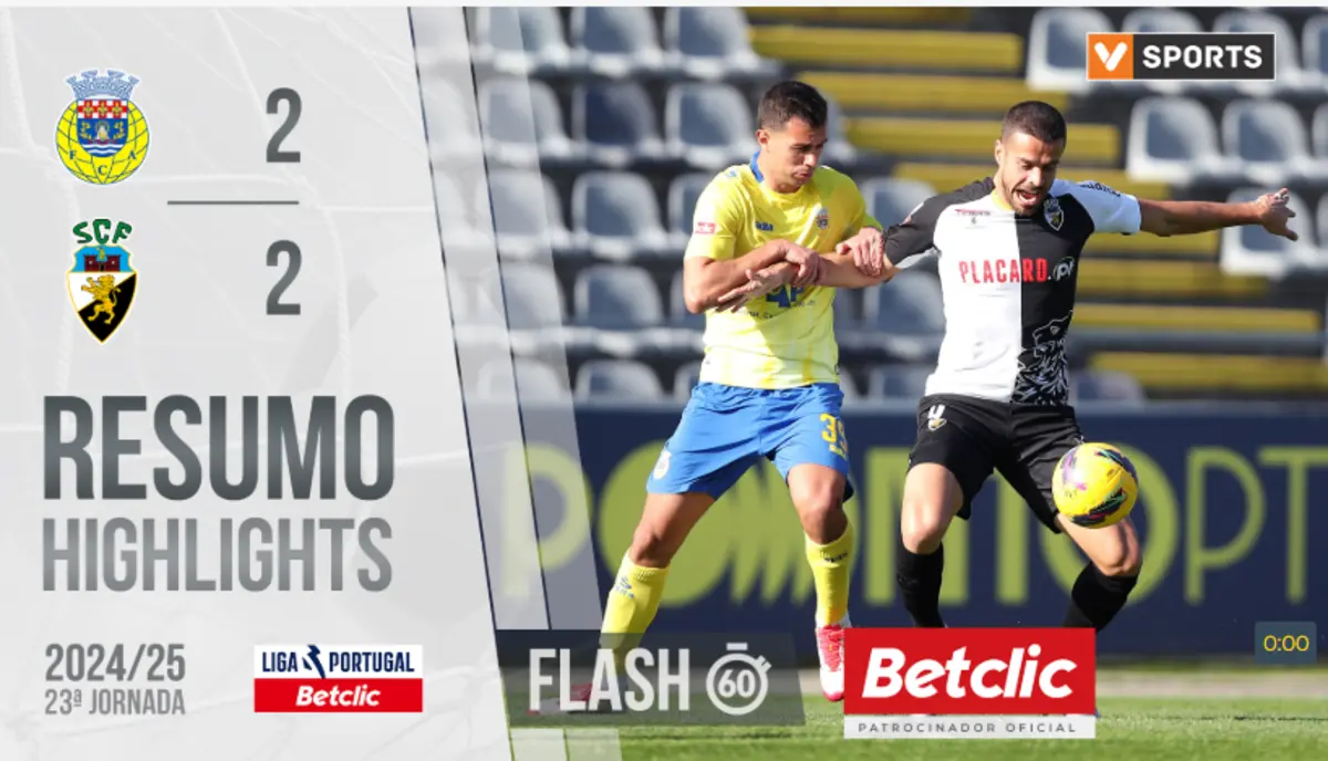 Imagem de contexto do artigo Os quatro golos do Arouca-Farense para ver em apenas um minuto