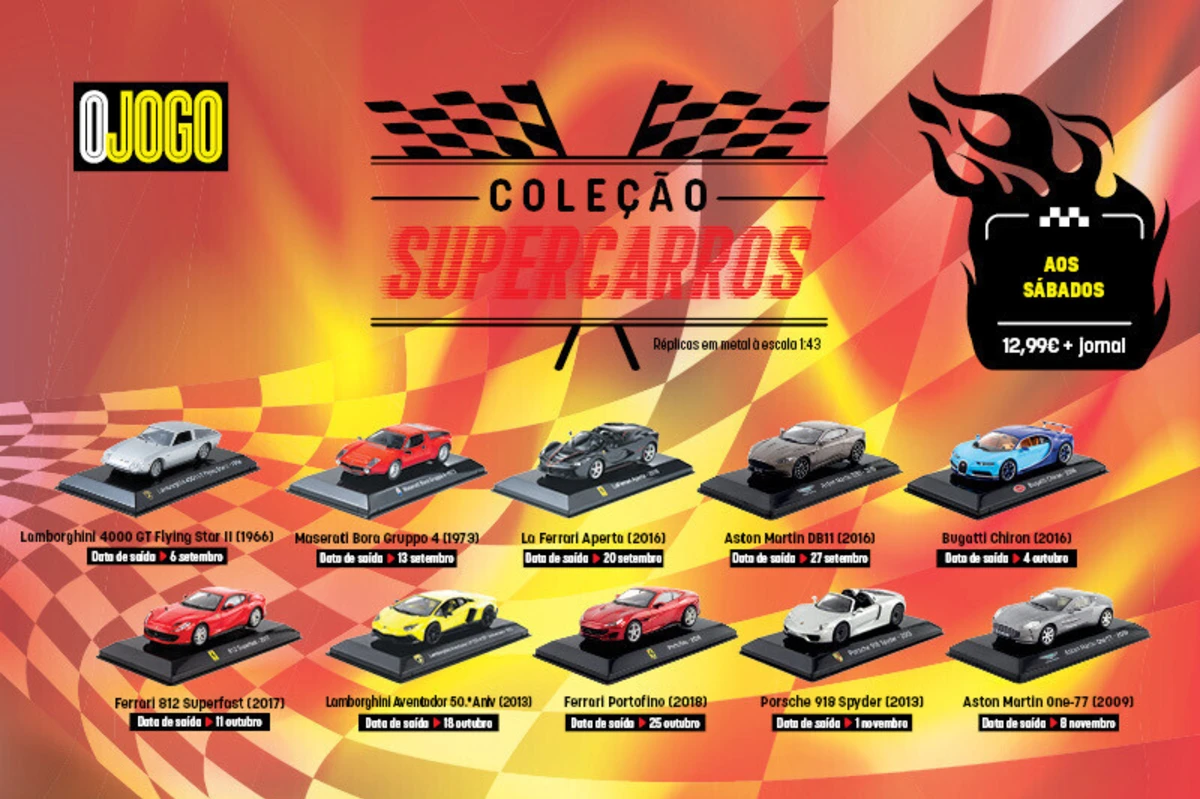 Imagem de contexto do artigo Supercarros de sonho à escala: O JOGO lança coleção exclusiva
