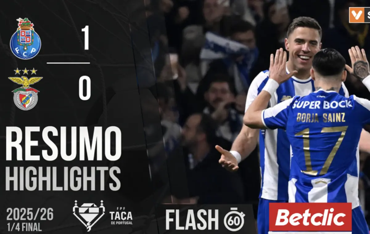 Imagem de contexto do artigo O resumo da vitória do FC Porto sobre o Benfica na Taça de Portugal