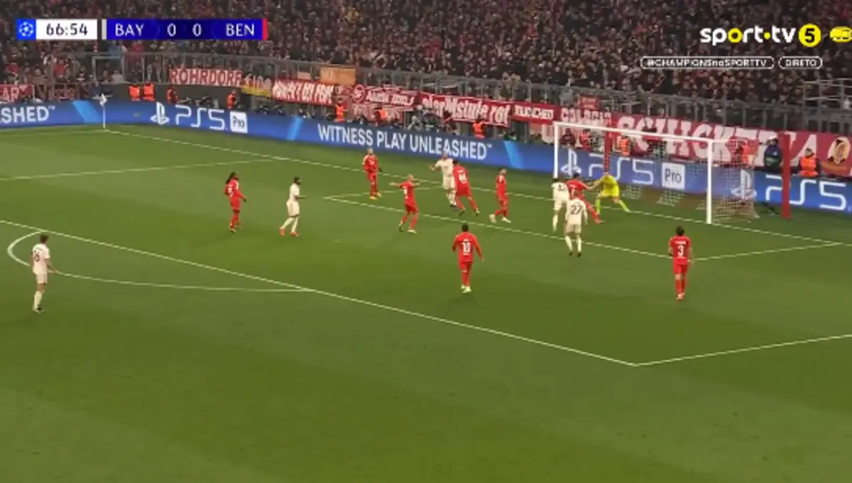 Imagem de contexto do artigo O golo de Musiala que colocou o Bayern a vencer o Benfica