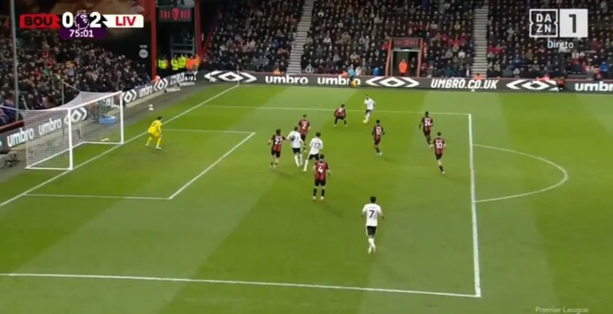 Imagem de contexto do artigo Bournemouth-Liverpool: falhanço de Kluivert antecede bis de Salah