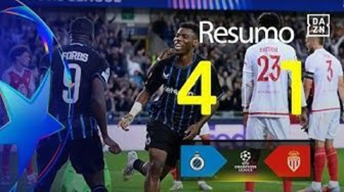 Imagem de contexto do artigo Cinco golos para ver neste resumo do Club Brugge-Mónaco