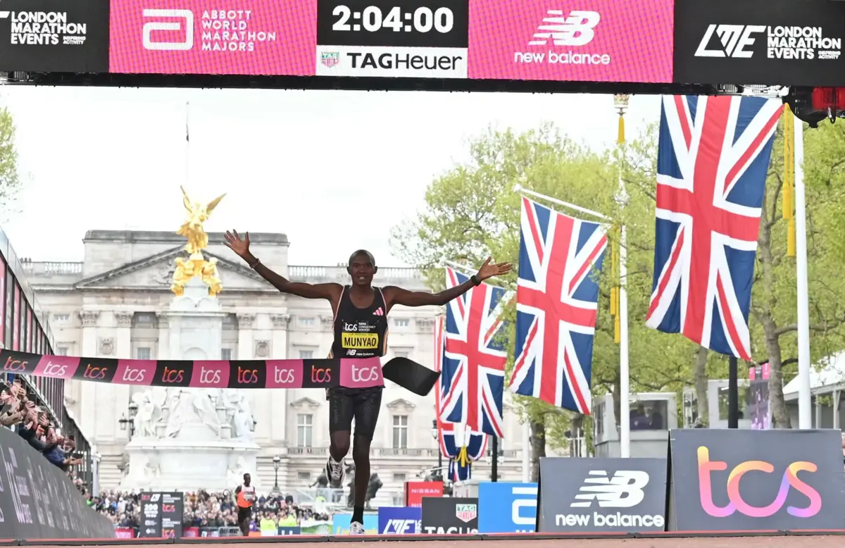 Imagem de contexto do artigo Quenianos Alexander Mutiso e Peres Jepchirchir vencem maratona de Londres