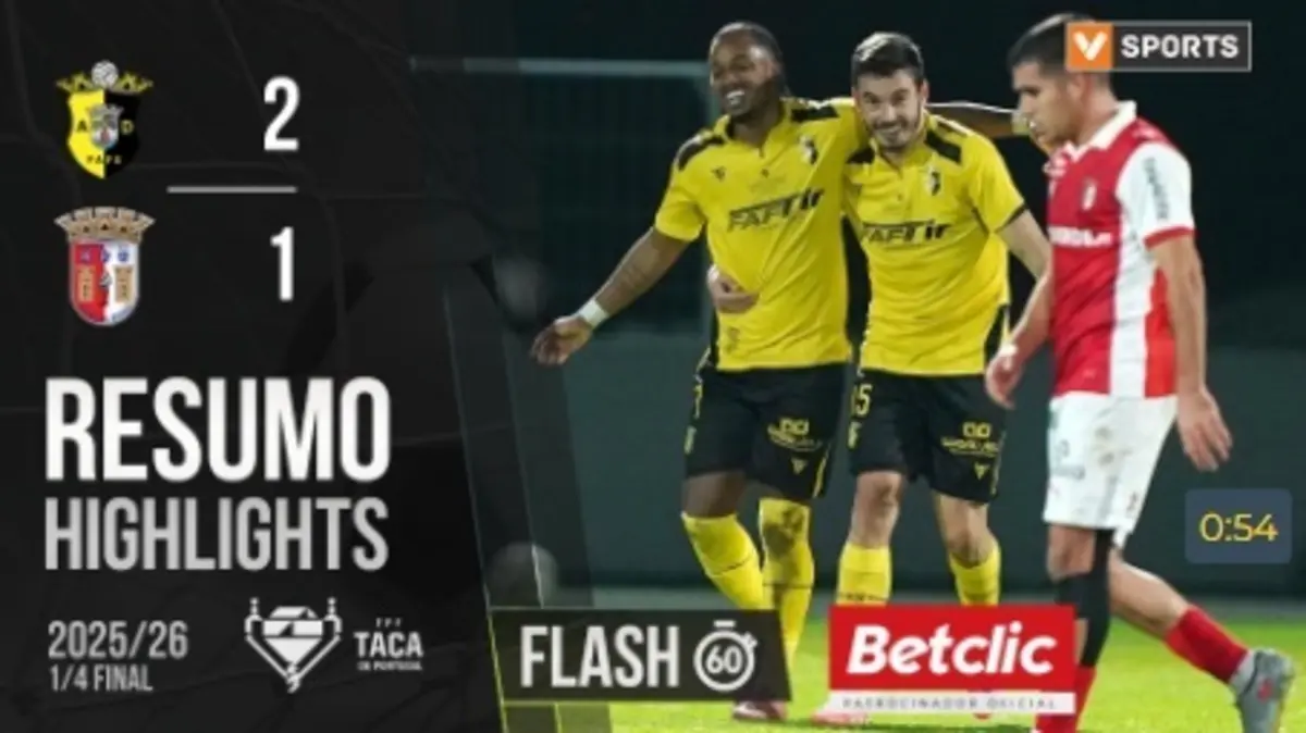 Imagem de contexto do artigo "Tomba-gigantes" na Taça: o resumo da vitória do Fafe sobre o Braga