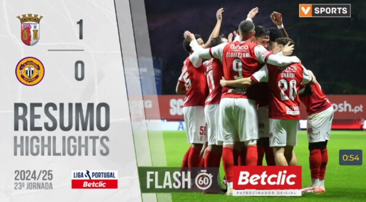 Imagem de contexto do artigo Golo de Gorby decidiu Braga-Nacional: veja o resumo num minuto