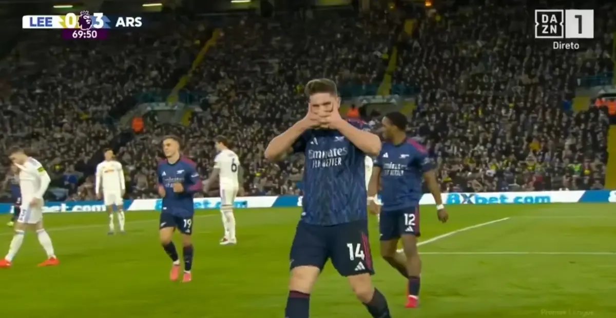 Imagem de contexto do artigo Gyokeres faz 3-0 do Arsenal em casa do Leeds. Veja o golo